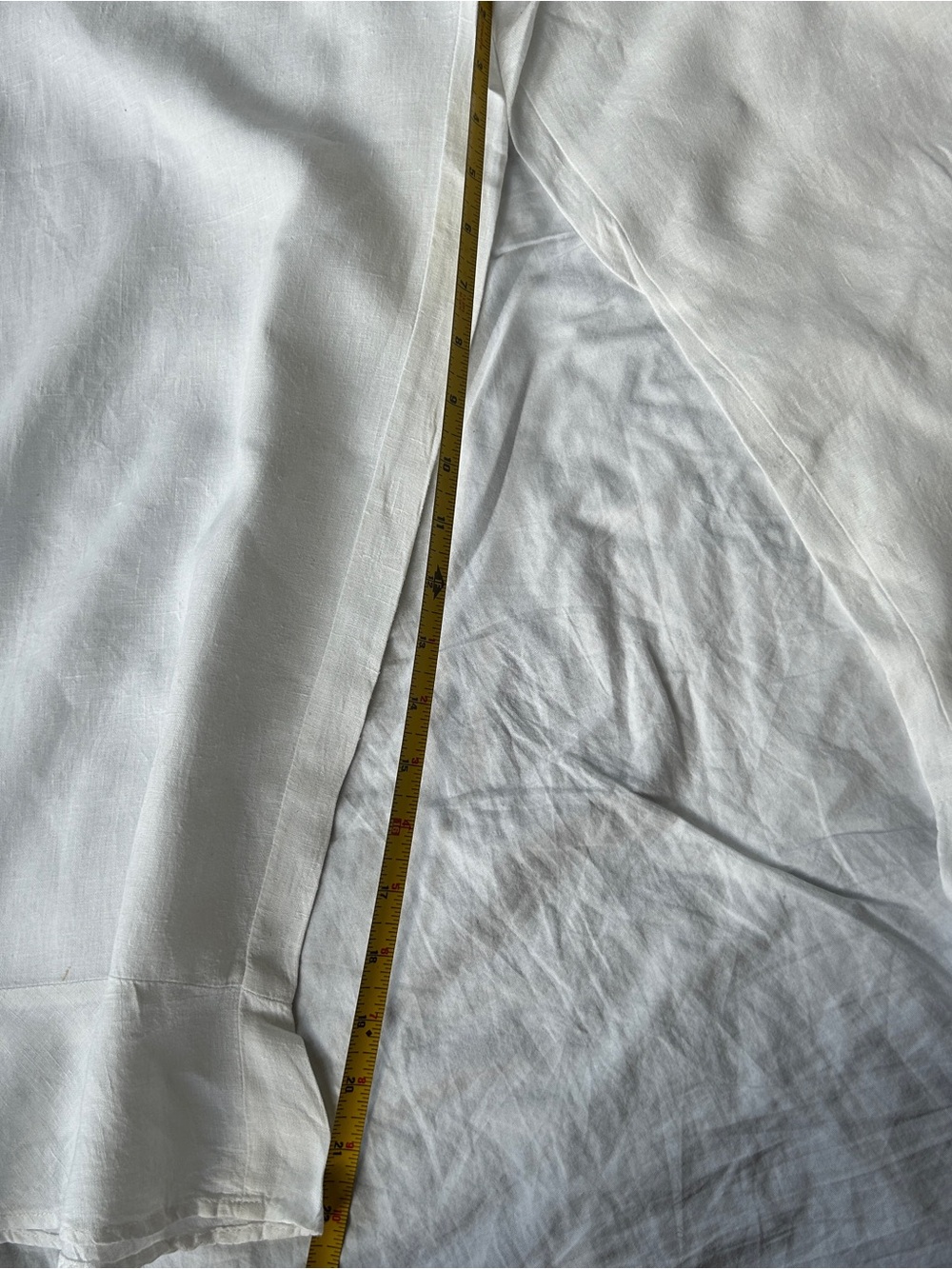 FLAX 100% white linen trousers wide leg cropped women’s size L - Picture 6 of 9